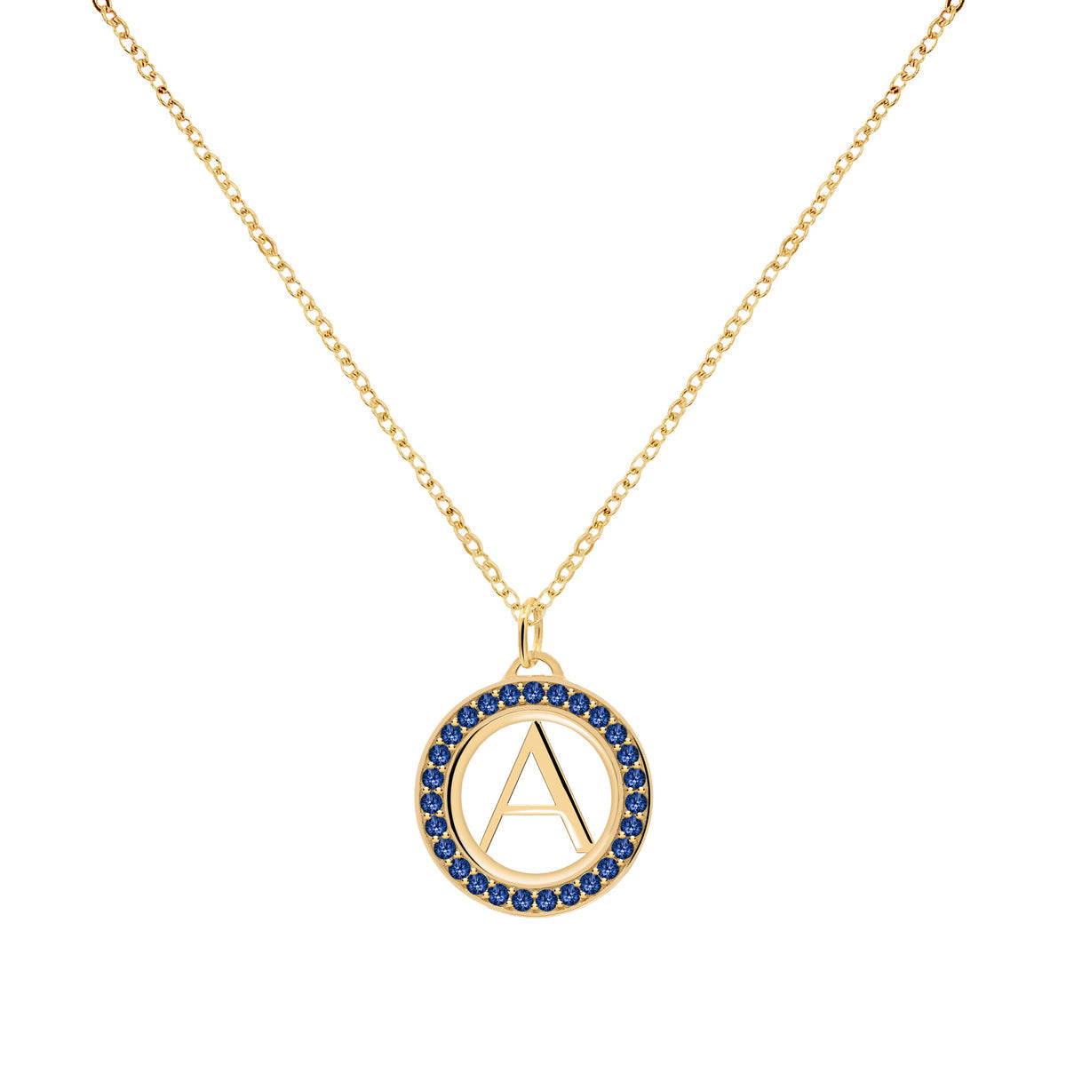 0.405 TCW Round Sapphire Lab Made Diamond - September Birthstone Necklace 4