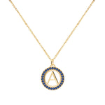 0.405 TCW Round Sapphire Lab Made Diamond - September Birthstone Necklace 4