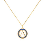 0.405 TCW Round Sapphire Lab Made Diamond - September Birthstone Necklace 4