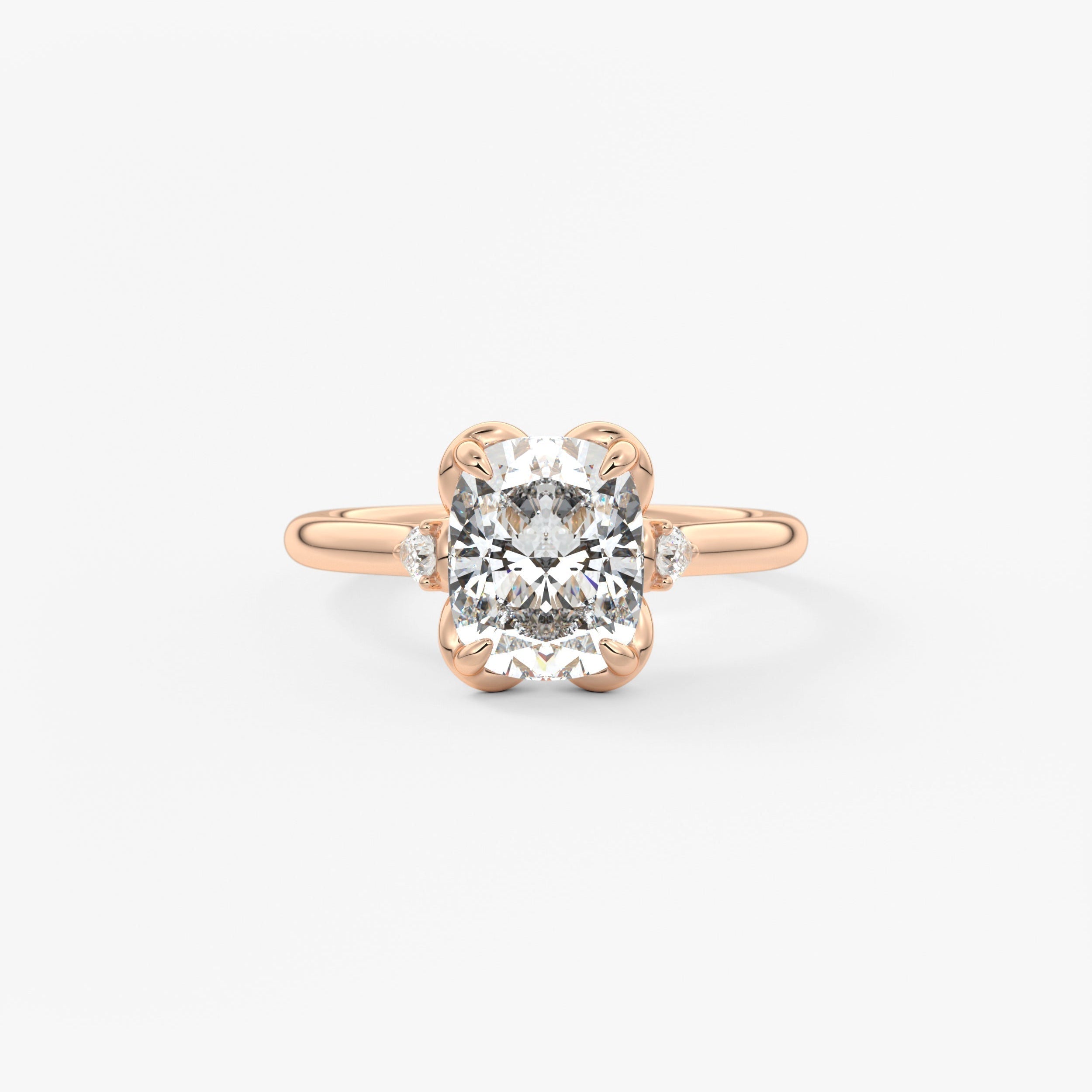 Elongated Cushion Cluster Lab Grown Diamond Engagement Ring