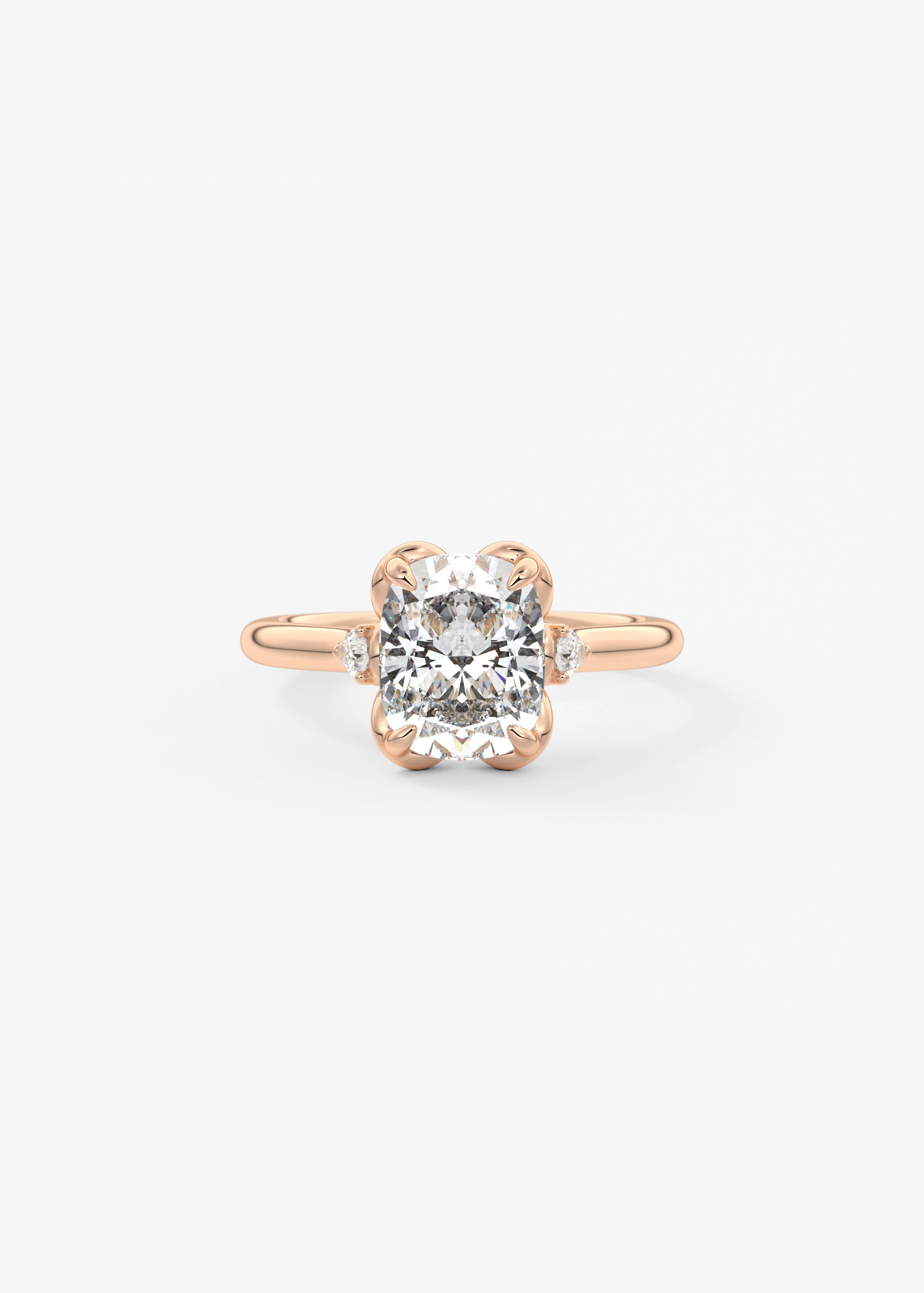 Elongated Cushion Cluster Lab Grown Diamond Engagement Ring
