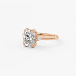 Elongated Cushion Cluster Lab Grown Diamond Engagement Ring