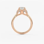 Elongated Cushion Cluster Lab Grown Diamond Engagement Ring
