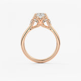 Elongated Cushion Cluster Lab Grown Diamond Engagement Ring