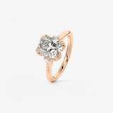 Elongated Cushion Cluster Lab Grown Diamond Engagement Ring