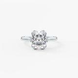 Elongated Cushion Cluster Lab Grown Diamond Engagement Ring