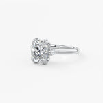 Elongated Cushion Cluster Lab Grown Diamond Engagement Ring