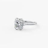 Elongated Cushion Cluster Lab Grown Diamond Engagement Ring
