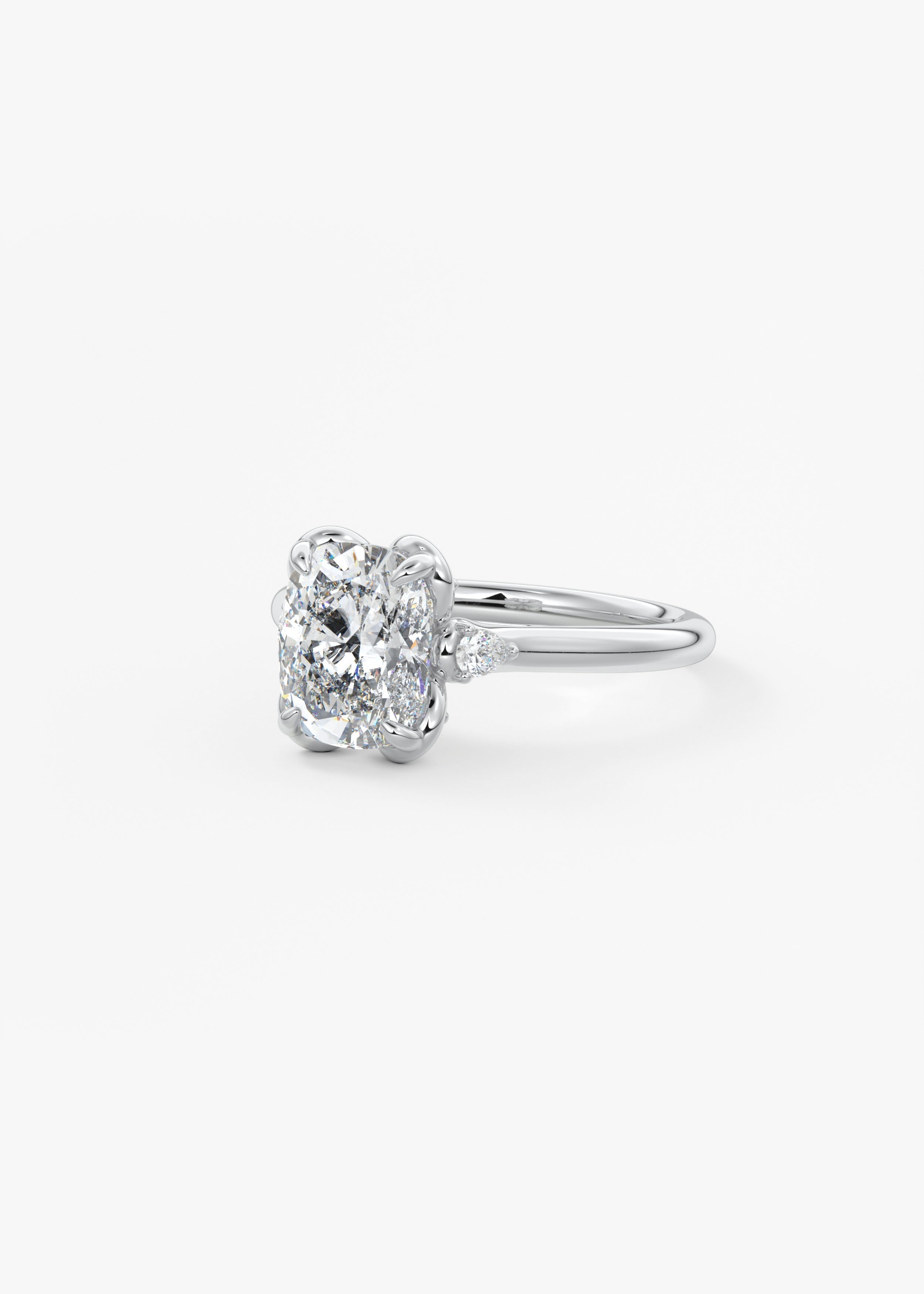 Elongated Cushion Cluster Lab Grown Diamond Engagement Ring