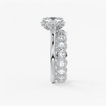 Elongated Cushion Cluster Lab Grown Diamond Engagement Ring