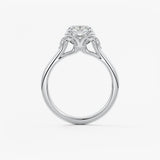 Elongated Cushion Cluster Lab Grown Diamond Engagement Ring