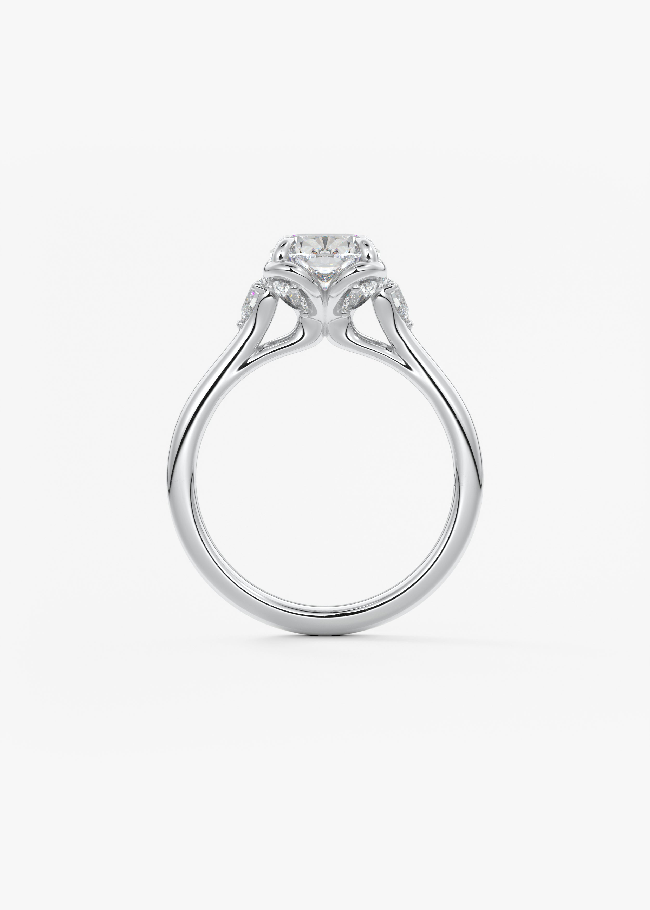 Elongated Cushion Cluster Lab Grown Diamond Engagement Ring