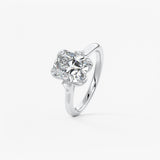 Elongated Cushion Cluster Lab Grown Diamond Engagement Ring