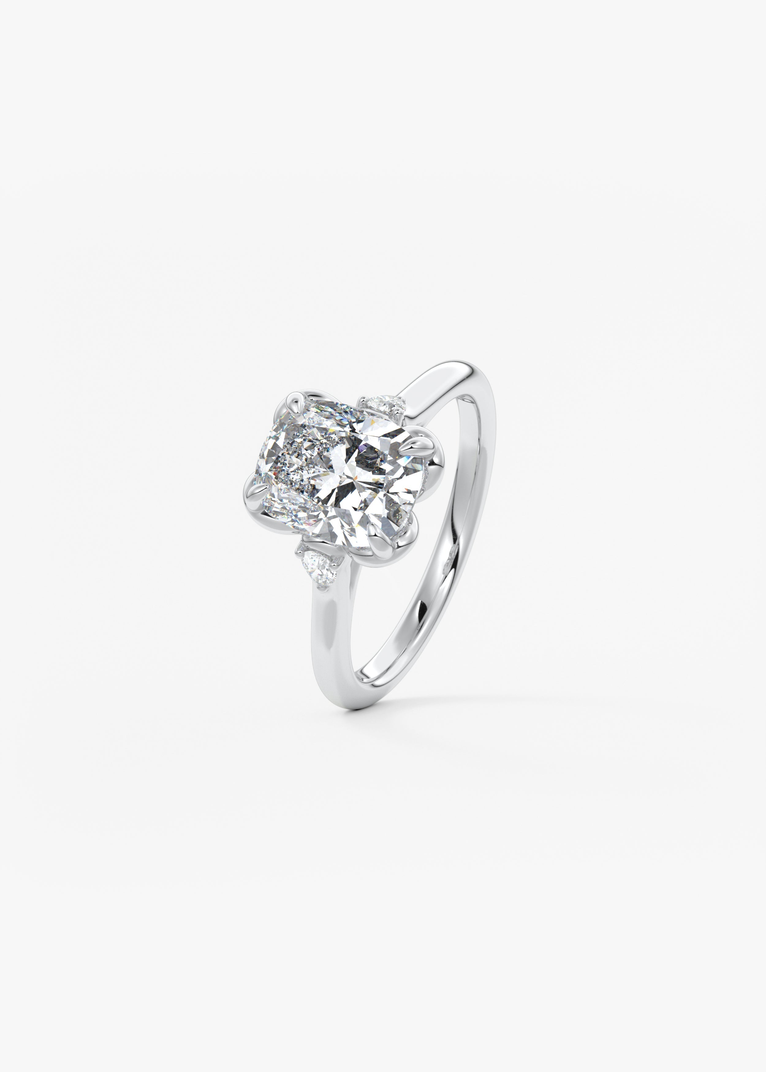 Elongated Cushion Cluster Lab Grown Diamond Engagement Ring