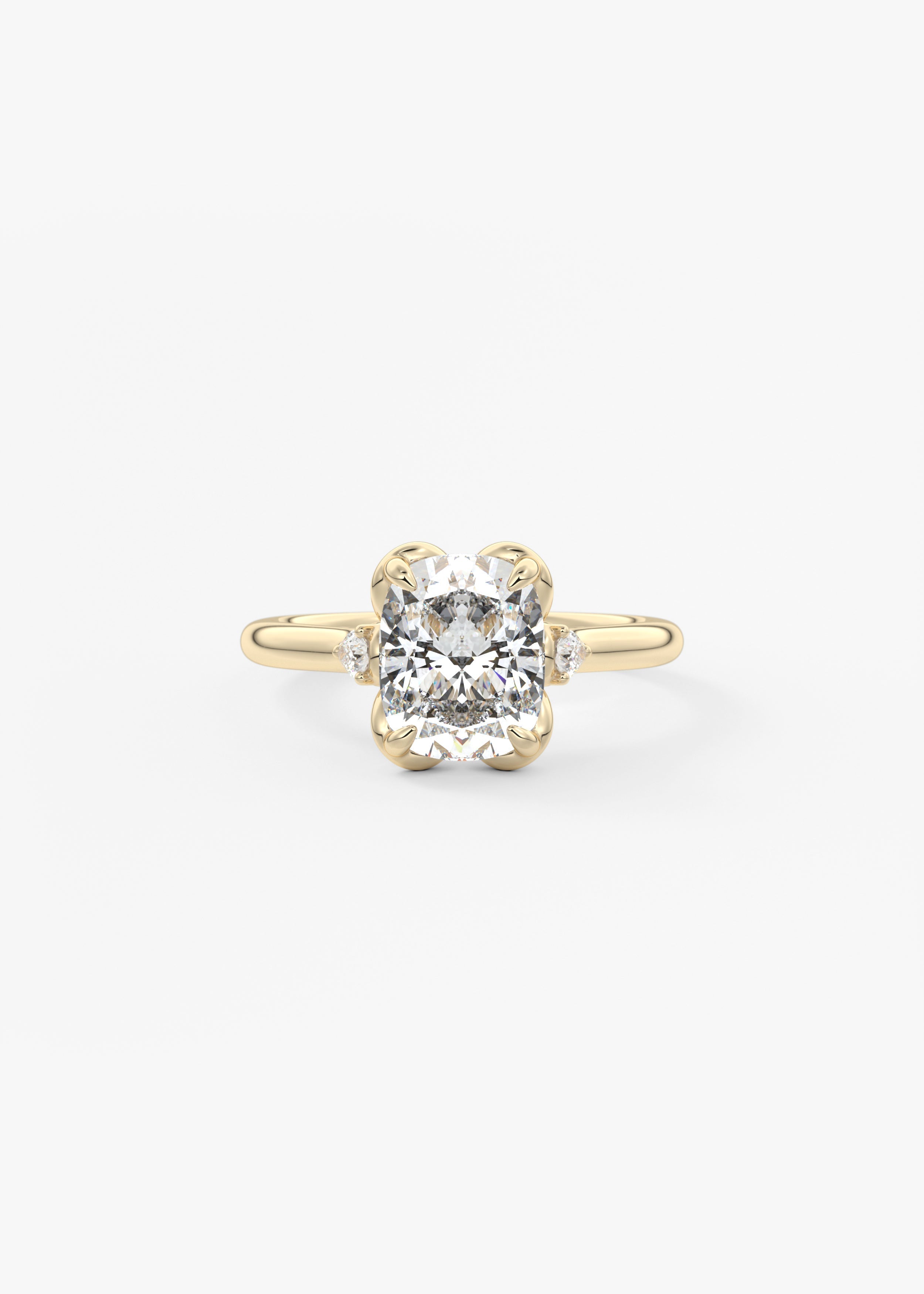 Elongated Cushion Cluster Lab Grown Diamond Engagement Ring