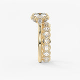 Elongated Cushion Cluster Lab Grown Diamond Engagement Ring