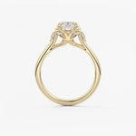 Elongated Cushion Cluster Lab Grown Diamond Engagement Ring