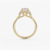 Elongated Cushion Cluster Lab Grown Diamond Engagement Ring