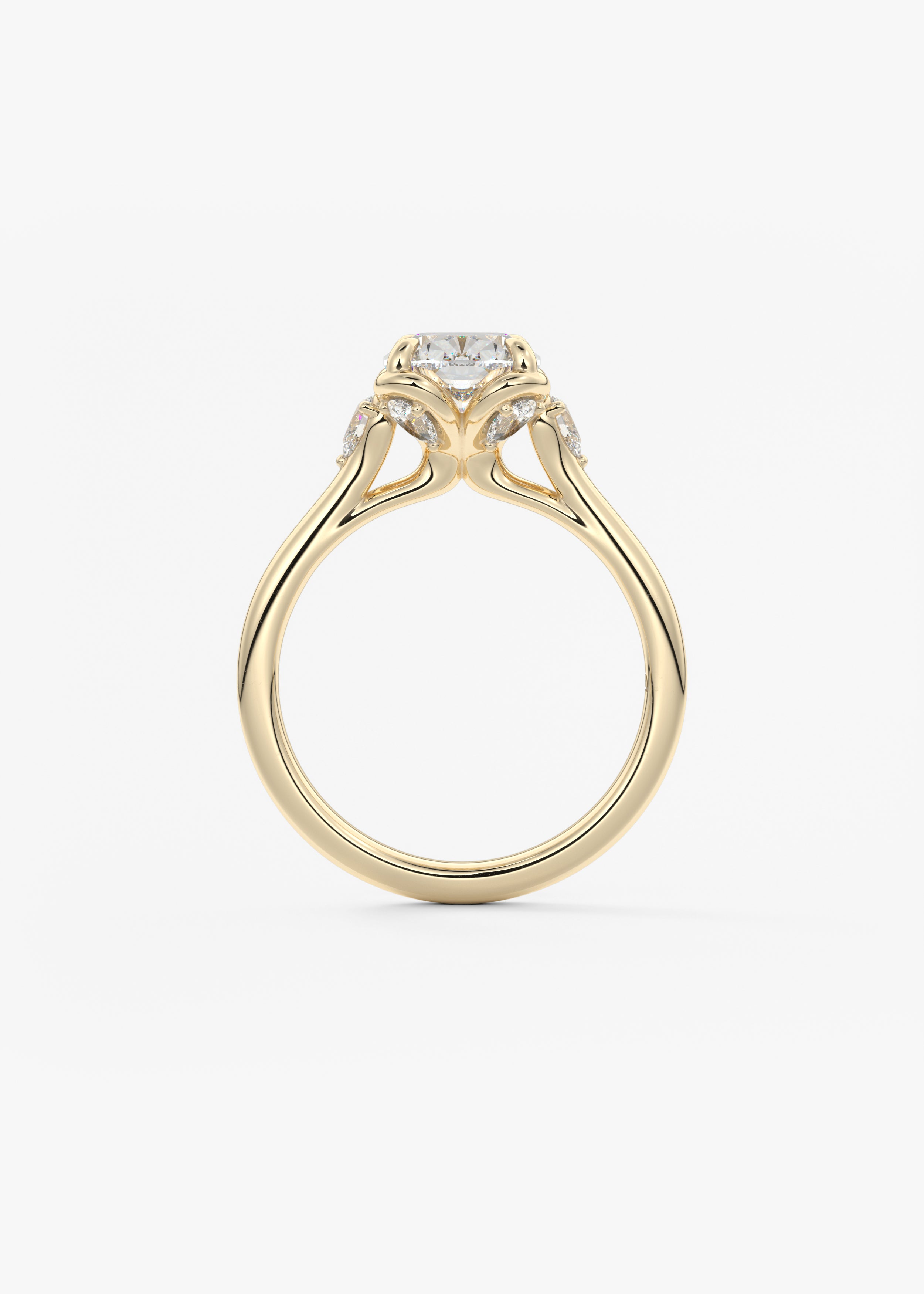 Elongated Cushion Cluster Lab Grown Diamond Engagement Ring