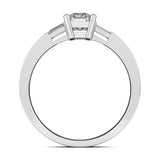 Stunning 0.5 CT Emerald Moissanite Engagement Ring With Three Stone Design 3