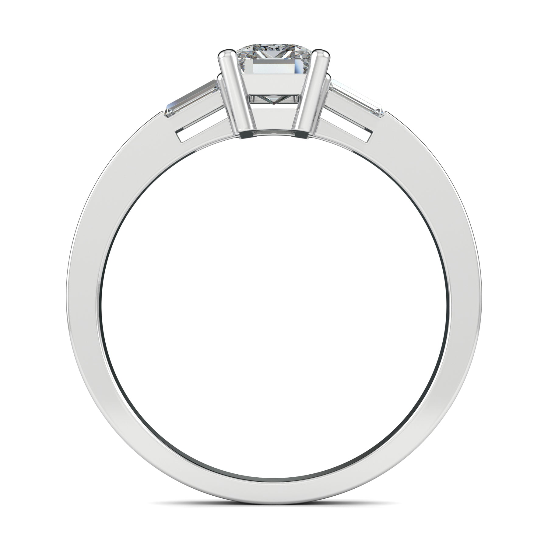 Stunning 0.5 CT Emerald Moissanite Engagement Ring With Three Stone Design 3