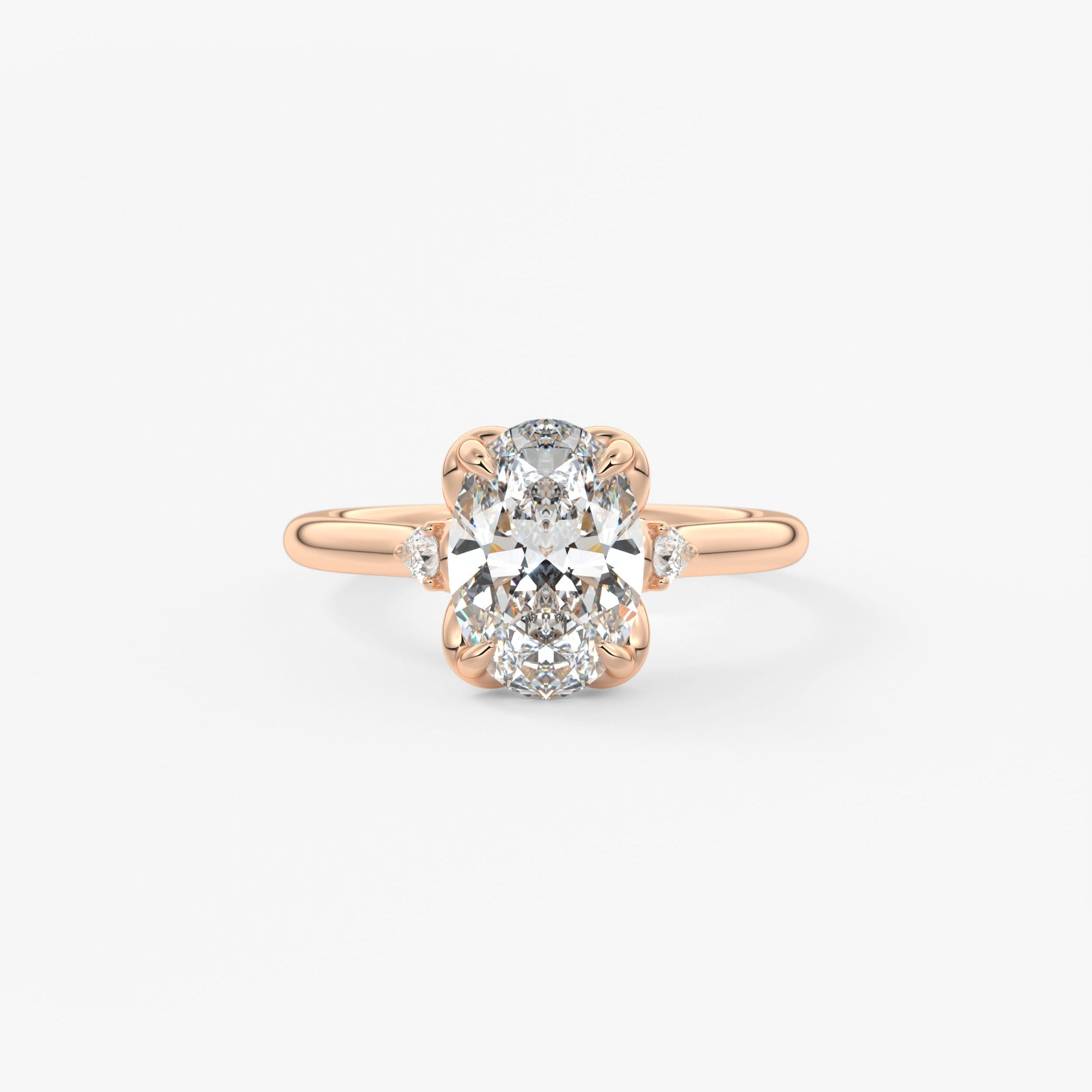 Oval Cluster Lab Grown Diamond Engagement Ring