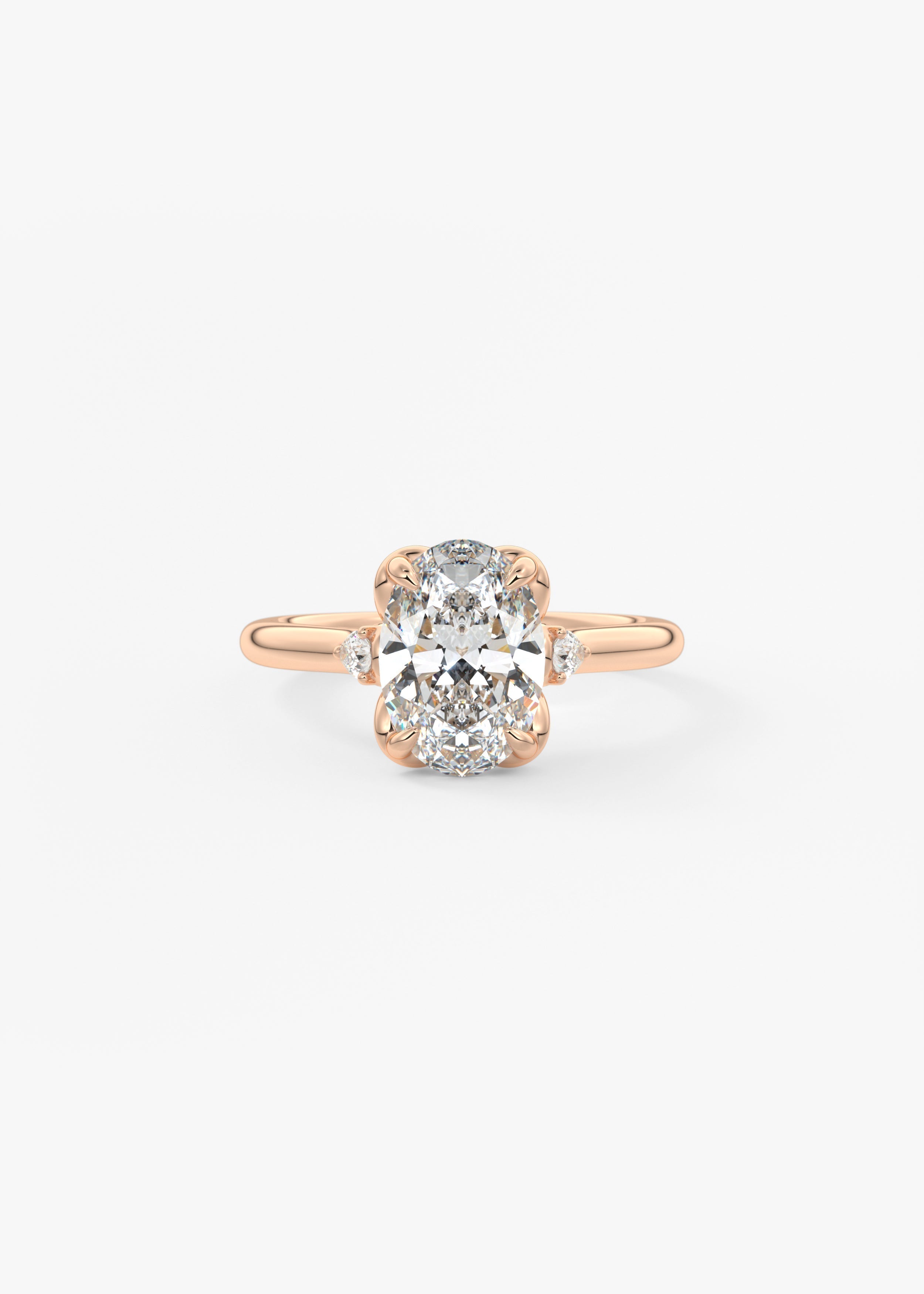 Oval Cluster Lab Grown Diamond Engagement Ring