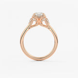 Oval Cluster Lab Grown Diamond Engagement Ring