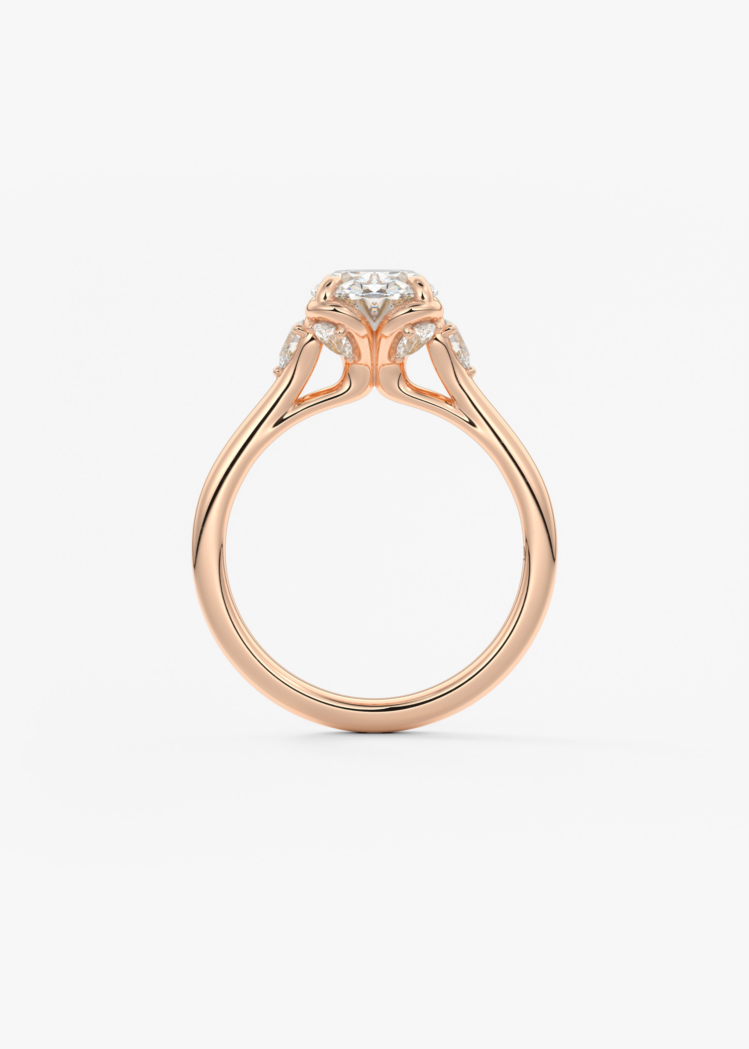 Oval Cluster Lab Grown Diamond Engagement Ring