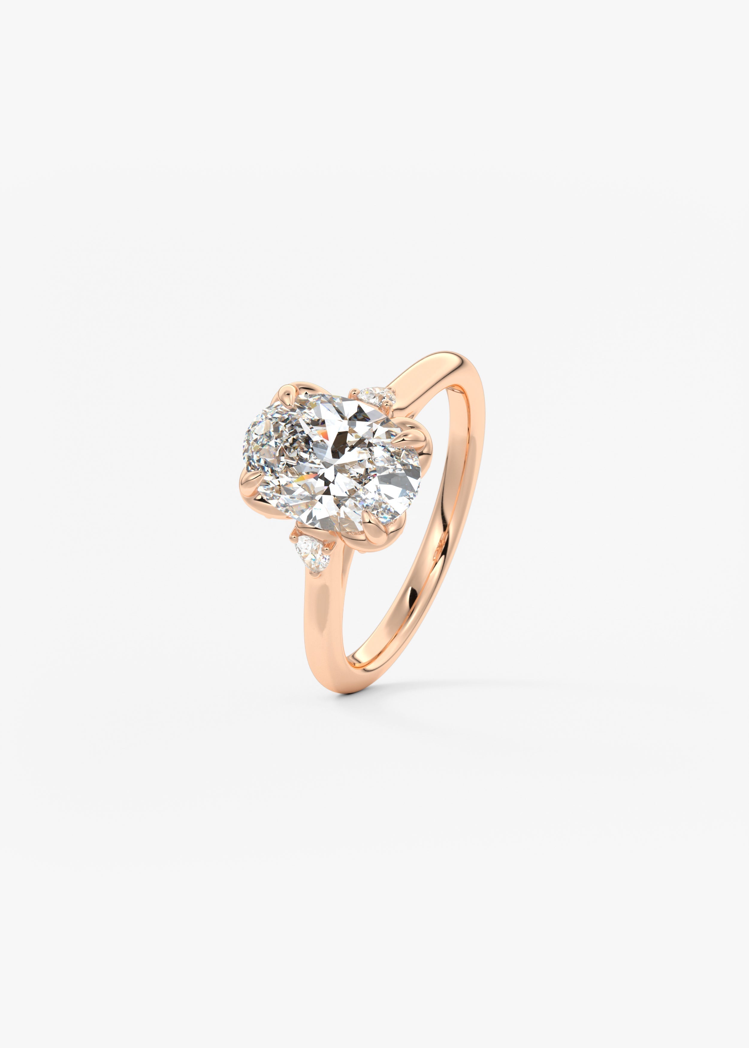 Oval Cluster Lab Grown Diamond Engagement Ring