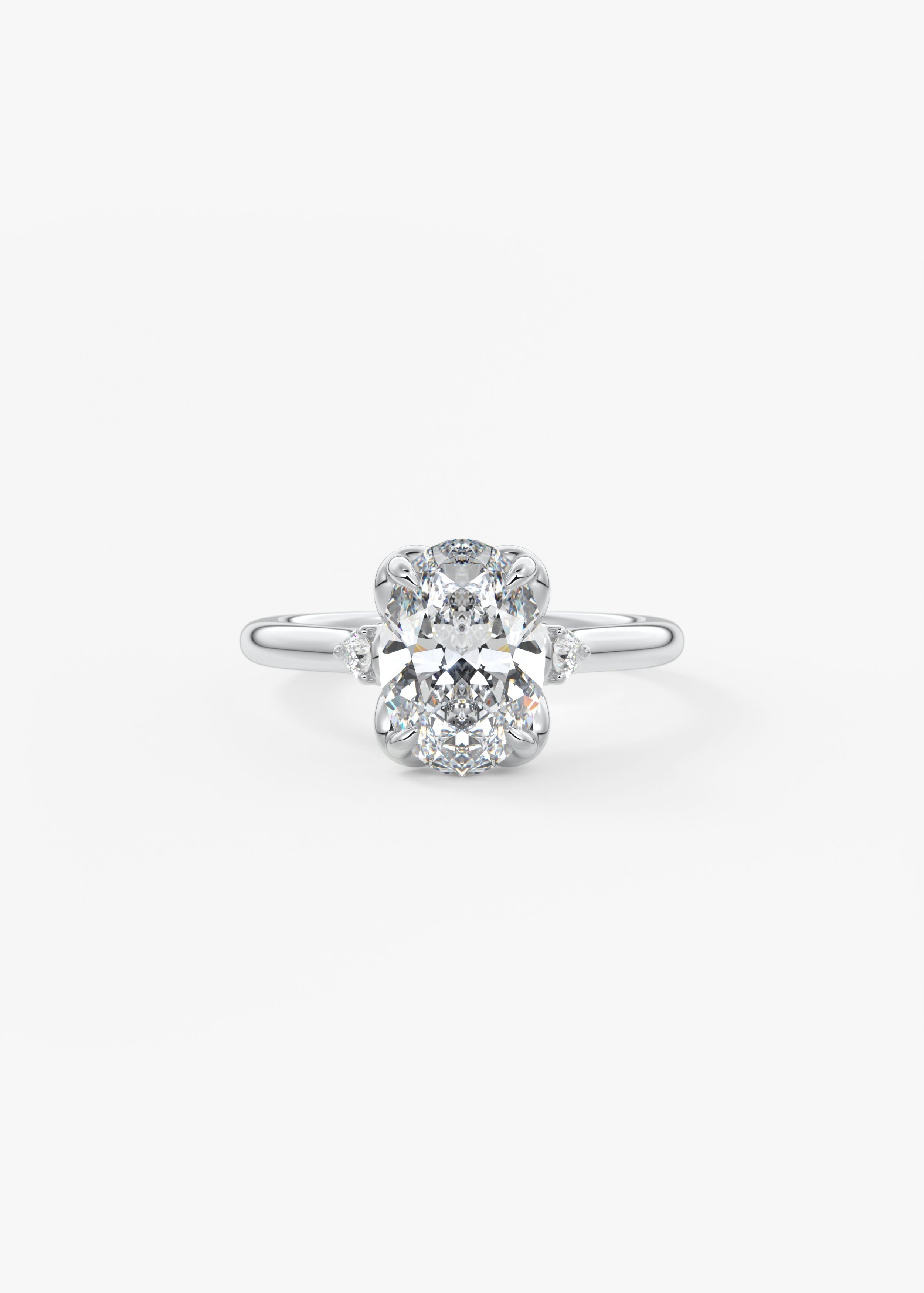 Oval Cluster Lab Grown Diamond Engagement Ring