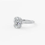 Oval Cluster Lab Grown Diamond Engagement Ring