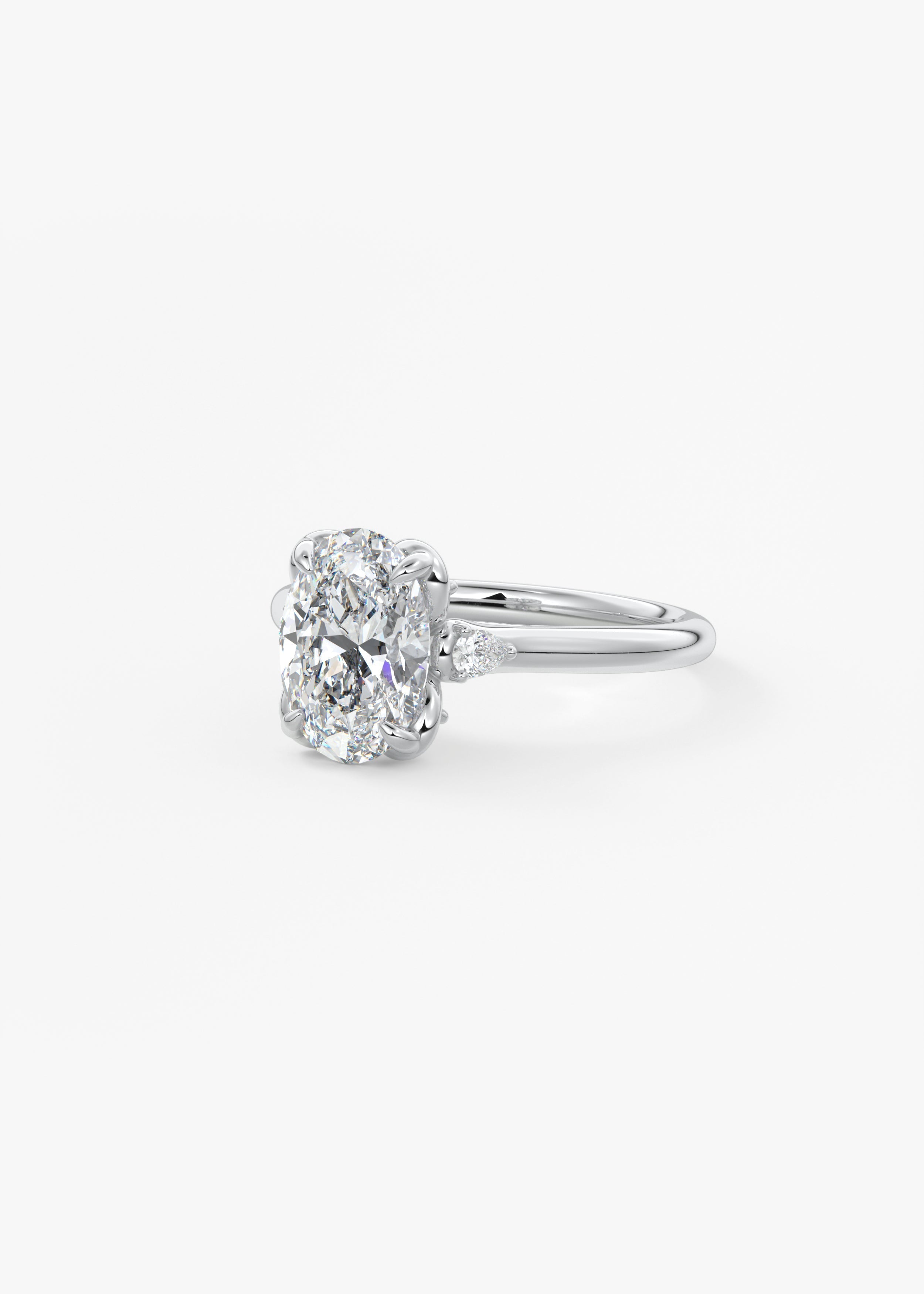 Oval Cluster Lab Grown Diamond Engagement Ring