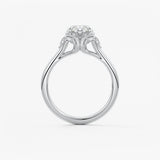 Oval Cluster Lab Grown Diamond Engagement Ring