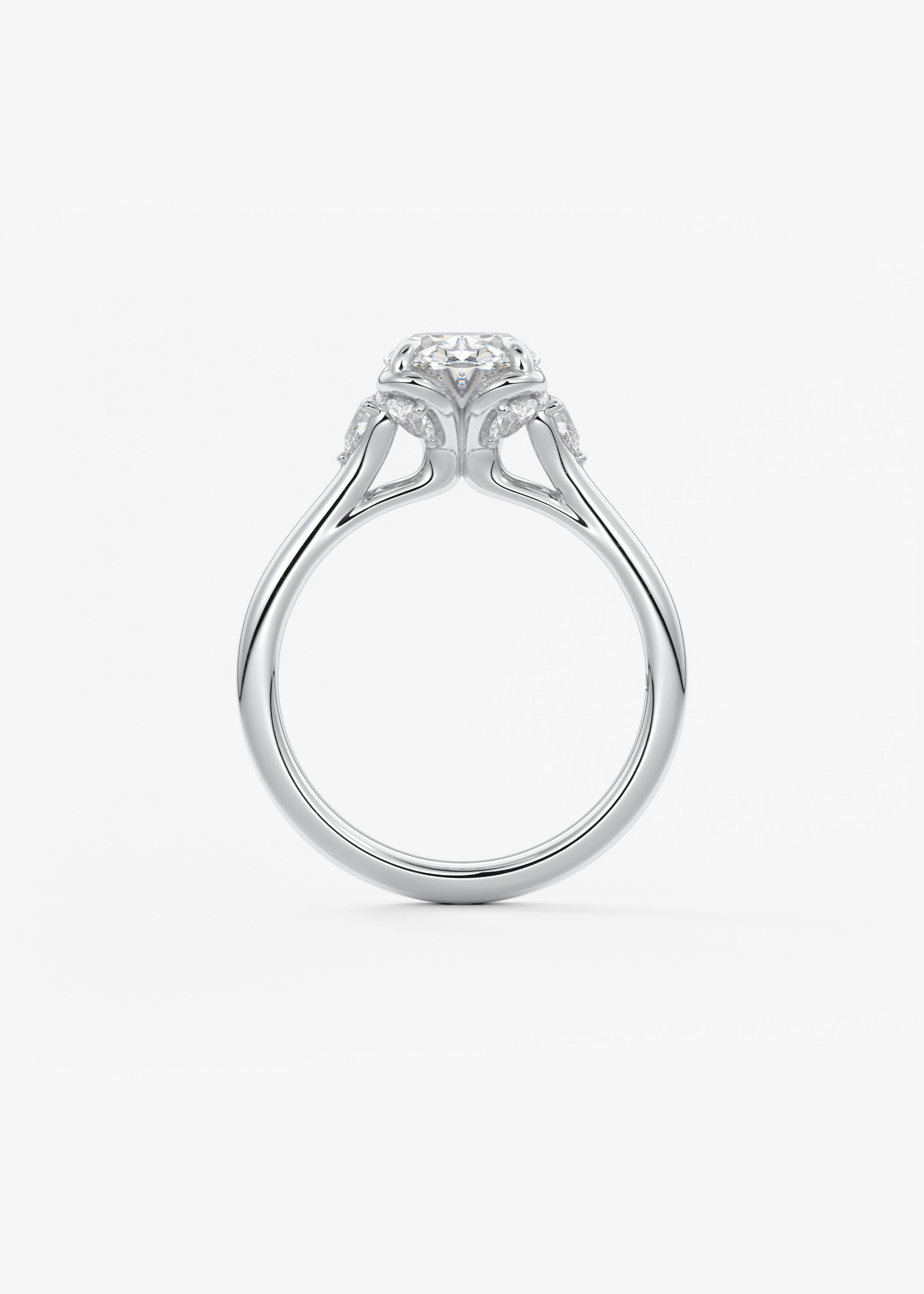 Oval Cluster Lab Grown Diamond Engagement Ring