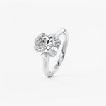 Oval Cluster Lab Grown Diamond Engagement Ring