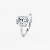 Oval Cluster Lab Grown Diamond Engagement Ring
