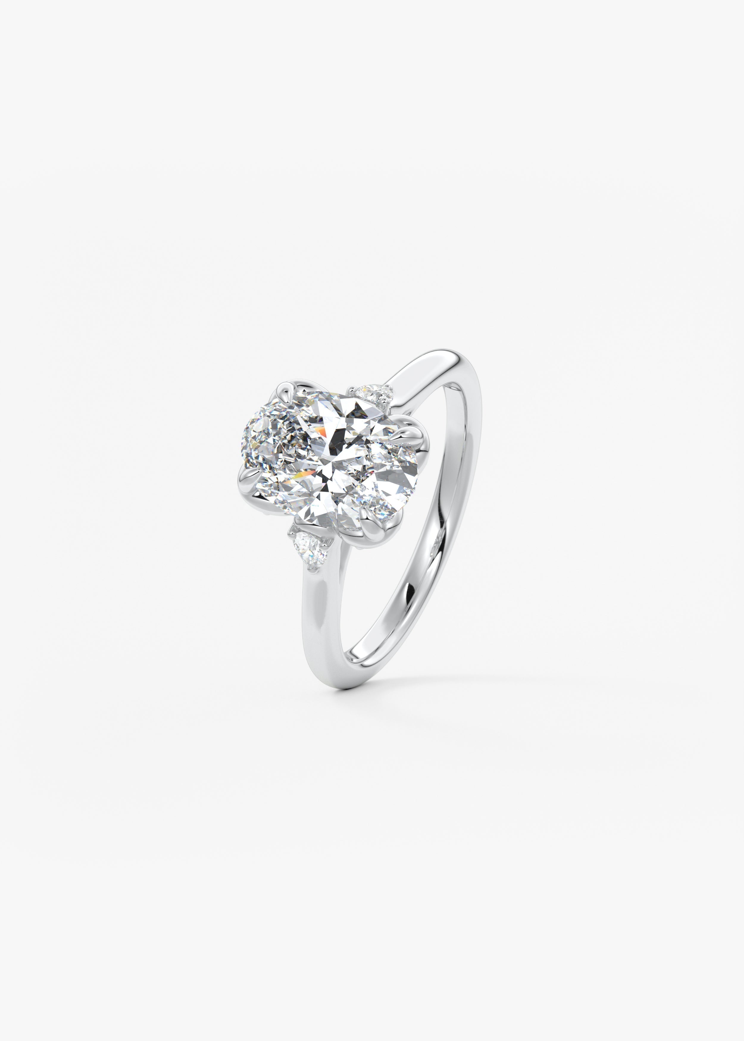 Oval Cluster Lab Grown Diamond Engagement Ring