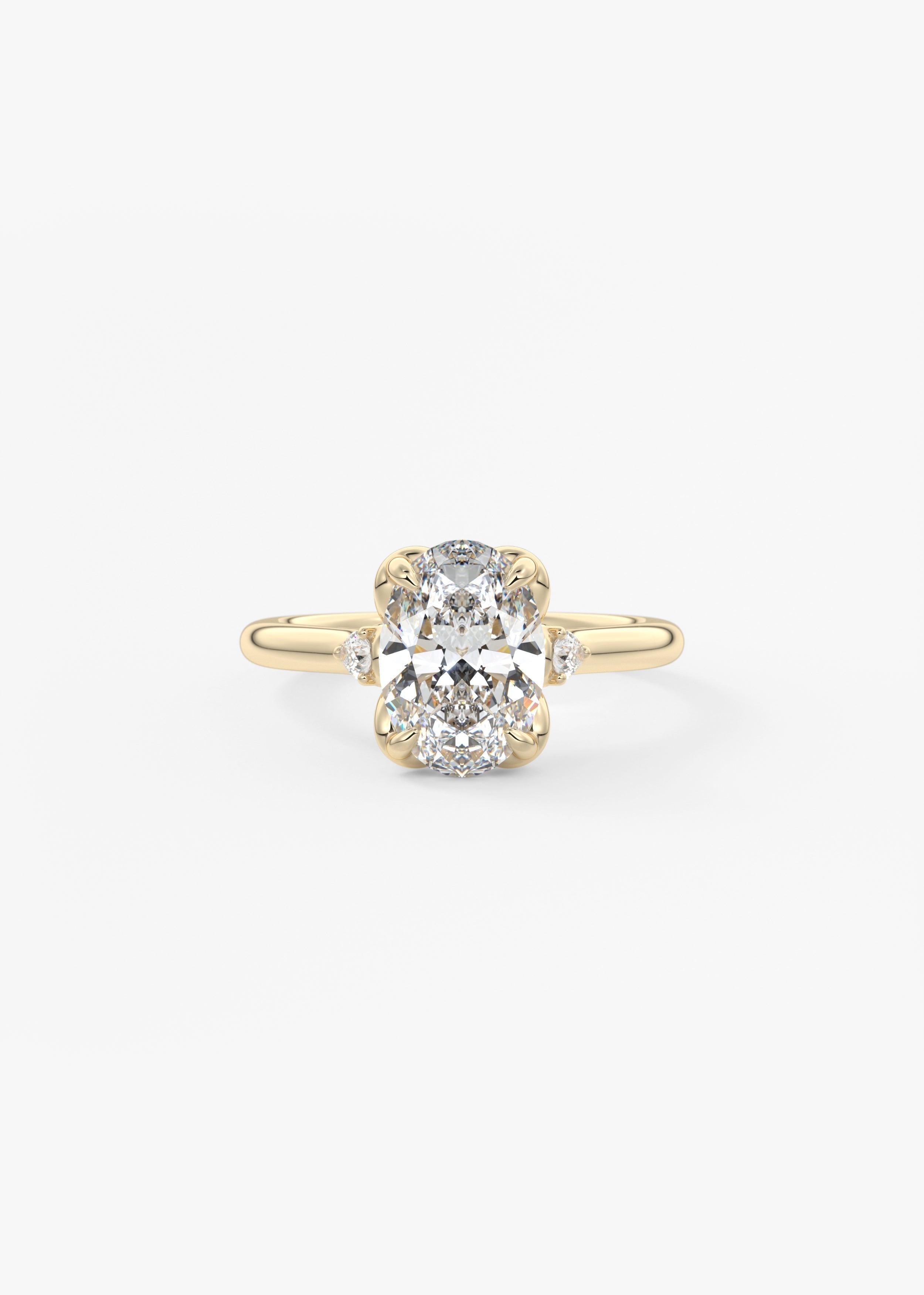 Oval Cluster Lab Grown Diamond Engagement Ring