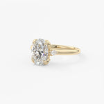 Oval Cluster Lab Grown Diamond Engagement Ring