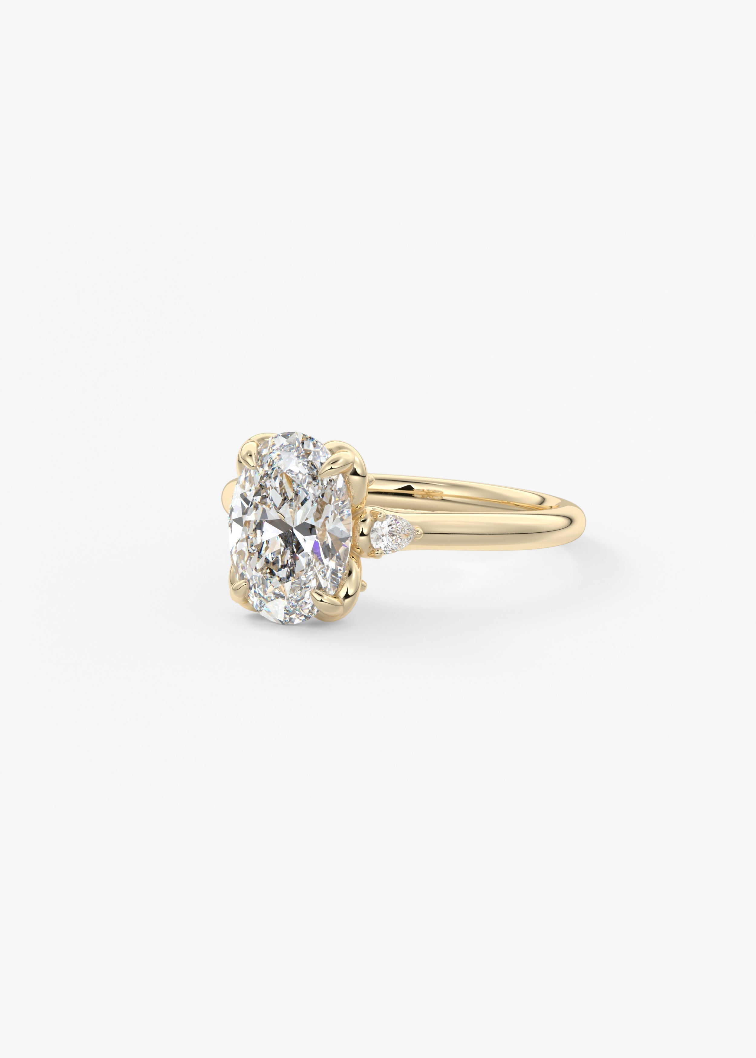 Oval Cluster Lab Grown Diamond Engagement Ring