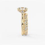 Oval Cluster Lab Grown Diamond Engagement Ring