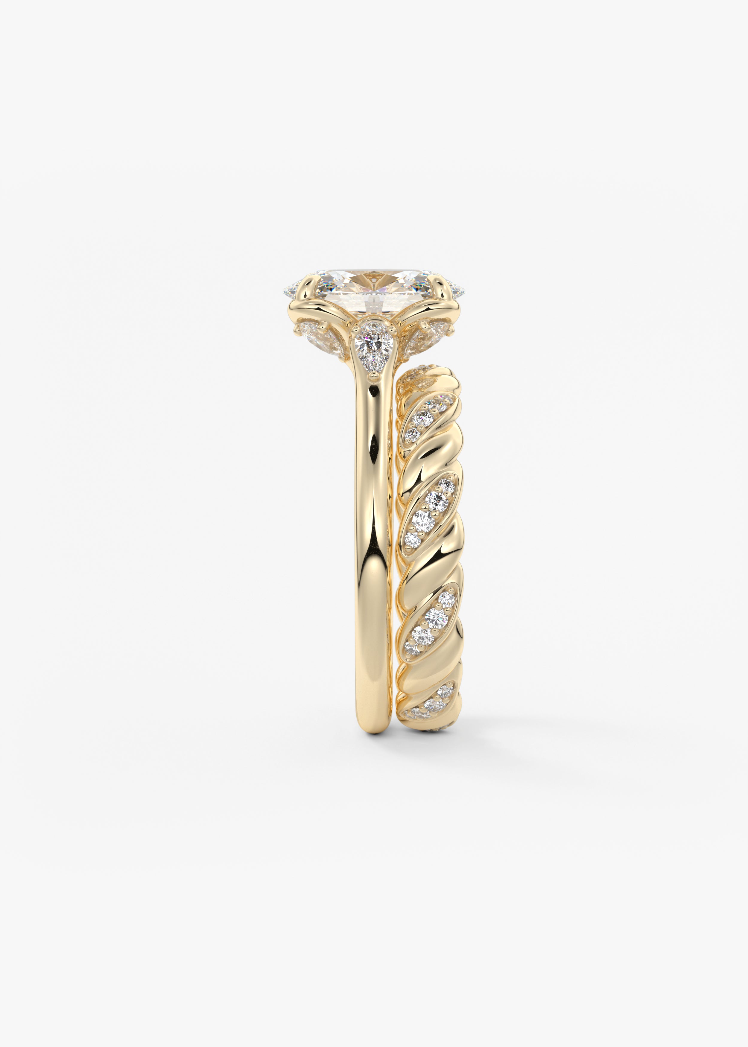 Oval Cluster Lab Grown Diamond Engagement Ring