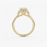 Oval Cluster Lab Grown Diamond Engagement Ring