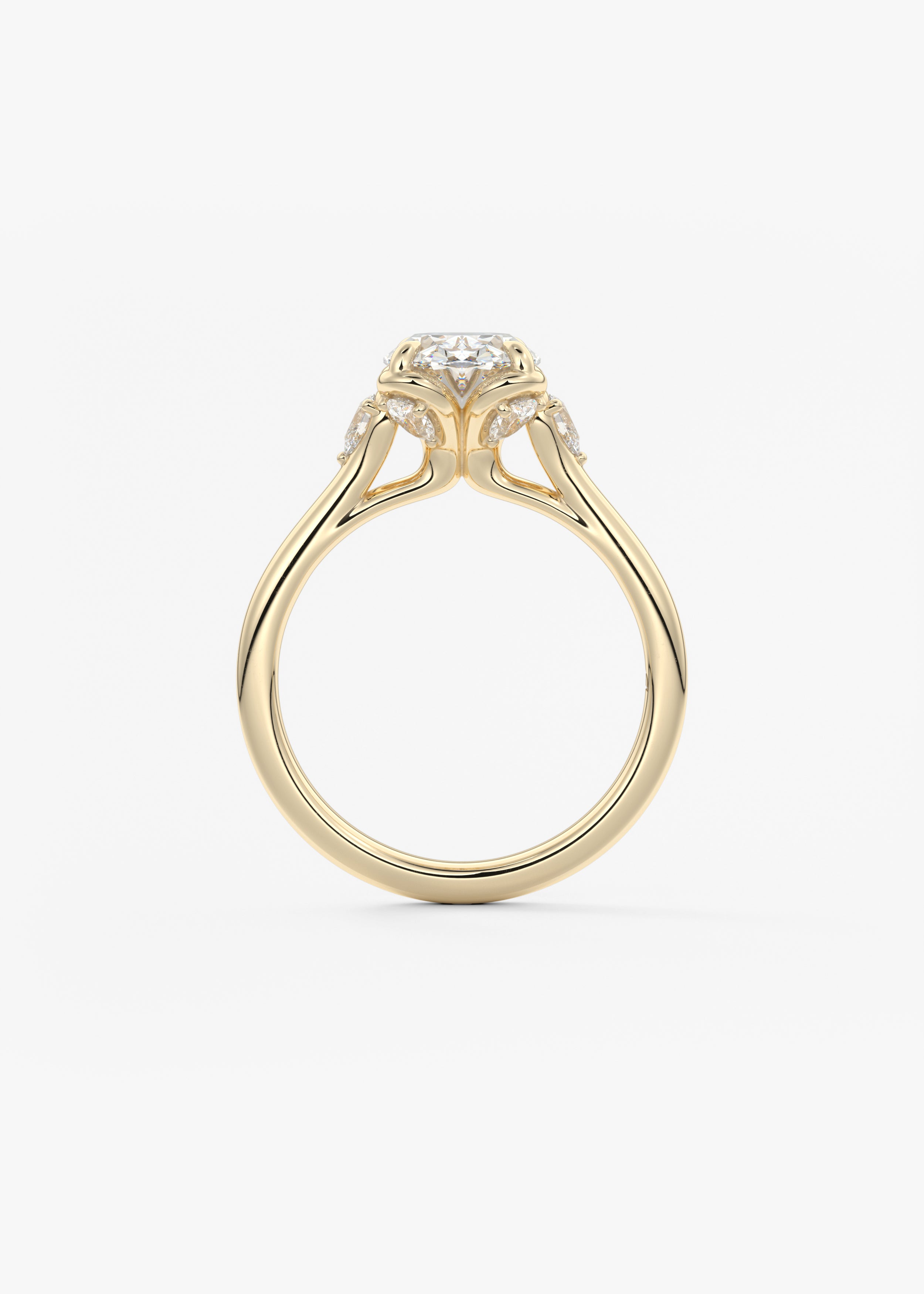 Oval Cluster Lab Grown Diamond Engagement Ring