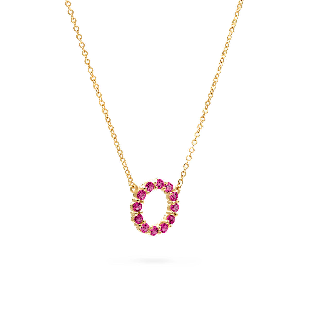1.2 TCW Round Ruby Lab Made Diamond- July Birthstone Circle Necklace 4