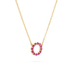 1.2 TCW Round Ruby Lab Made Diamond- July Birthstone Circle Necklace 4