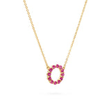 1.2 TCW Round Ruby Lab Made Diamond- July Birthstone Circle Necklace 4