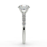 Stunning 2.0 CT Round Moissanite Engagement Ring with Pave Design 7