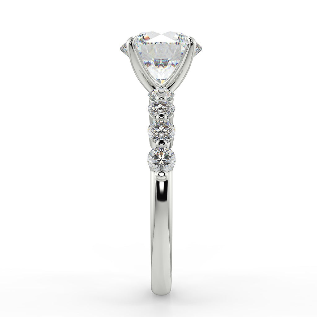 Stunning 2.0 CT Round Moissanite Engagement Ring with Pave Design 7